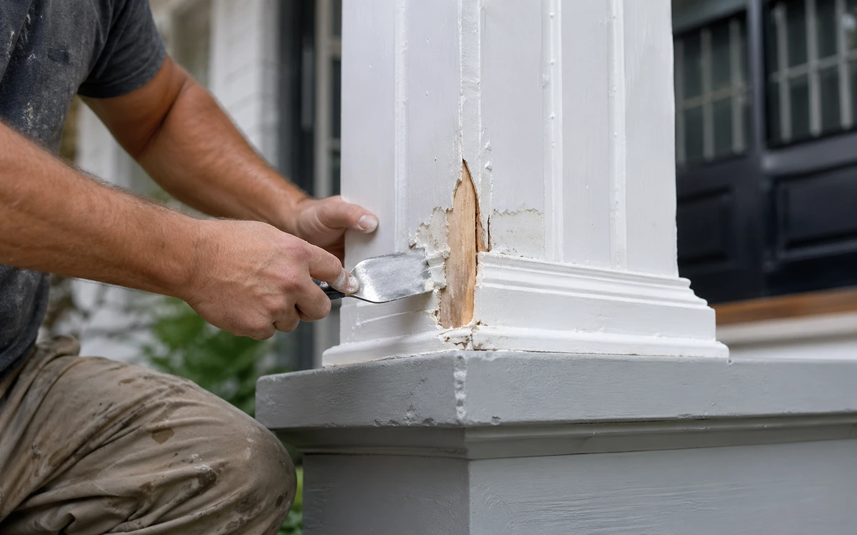 Porch column repair contractor